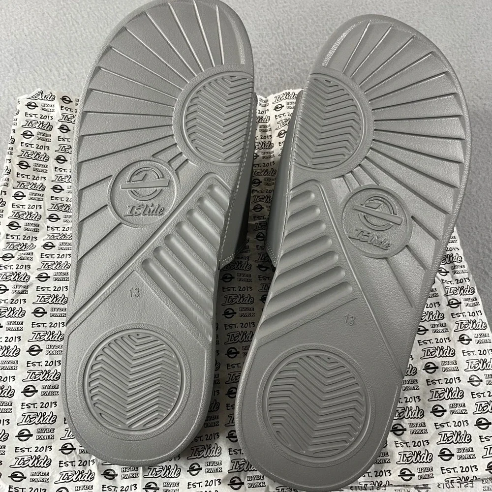 ISlide Boston Red Sox MLB Grey‎ Fur Lined Slide Sandals Mens 13